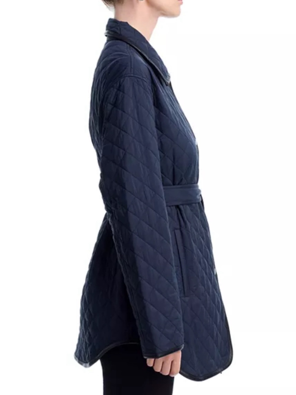rag & bone Navy Quilted Belted Puffer Jacket - Picture 4 of 6